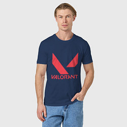 Футболка хлопковая мужская Valorant - logo, цвет: тёмно-синий — фото 2