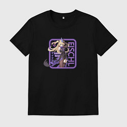 Футболка хлопковая мужская Fischl Neon, цвет: черный