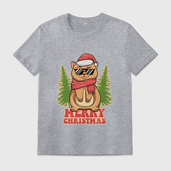 Футболка хлопковая мужская С Рождеством 2024, цвет: меланж