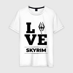 Футболка хлопковая мужская Skyrim love classic, цвет: белый