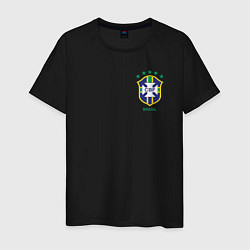 Футболка хлопковая мужская Сборная Бразилии, цвет: черный