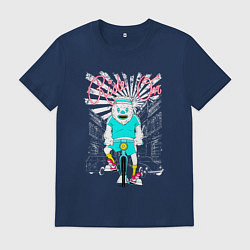 Футболка хлопковая мужская Еду по жизни на велосипеде, цвет: тёмно-синий