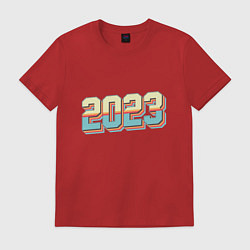 Футболка хлопковая мужская 2023, цвет: красный