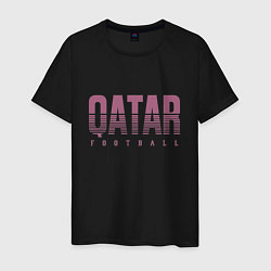 Футболка хлопковая мужская Qatar - football, цвет: черный