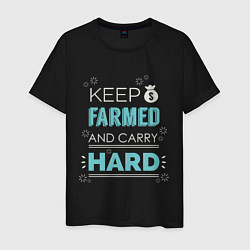 Футболка хлопковая мужская Keep Farmed & Carry Hard, цвет: черный