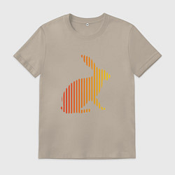 Футболка хлопковая мужская Профиль кролика, цвет: миндальный