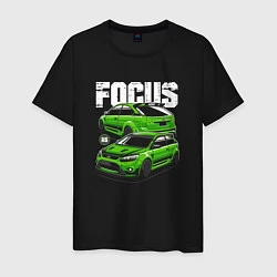 Футболка хлопковая мужская Ford Focus art, цвет: черный
