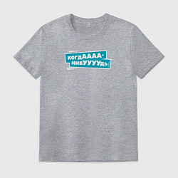 Футболка хлопковая мужская Когда-нибудь, цвет: меланж