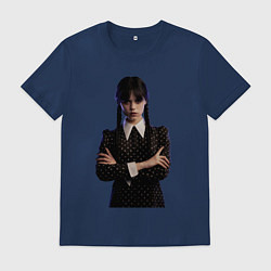 Футболка хлопковая мужская Уэнсдей Аддамс, цвет: тёмно-синий