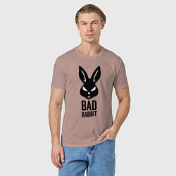 Футболка хлопковая мужская Bad rabbit, цвет: пыльно-розовый — фото 2