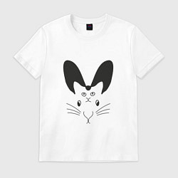 Футболка хлопковая мужская Котокролик, цвет: белый