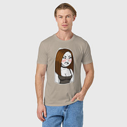 Футболка хлопковая мужская Mommy E-Thot, цвет: миндальный — фото 2