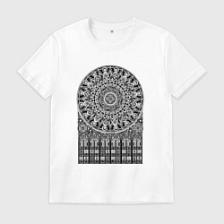 Футболка хлопковая мужская Большой готический витраж, цвет: белый
