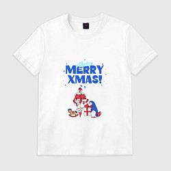 Футболка хлопковая мужская Mission merry xmas, цвет: белый