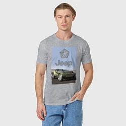 Футболка хлопковая мужская Chrysler Jeep - concept, цвет: меланж — фото 2