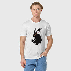 Футболка хлопковая мужская Черный кролик 2023, цвет: белый — фото 2