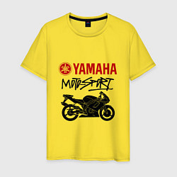 Футболка хлопковая мужская Yamaha - motorsport, цвет: желтый