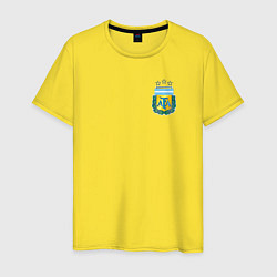 Футболка хлопковая мужская Герб федерации футбола Аргентины, цвет: желтый