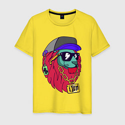 Футболка хлопковая мужская Lion swag, цвет: желтый