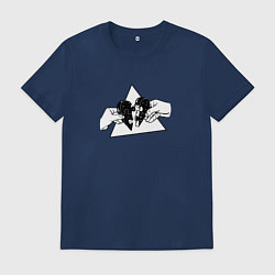 Футболка хлопковая мужская Половины сердца, цвет: тёмно-синий