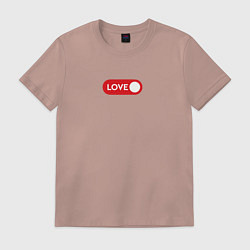 Футболка хлопковая мужская Love on, цвет: пыльно-розовый