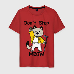 Футболка хлопковая мужская Freddy MEOWcury, цвет: красный