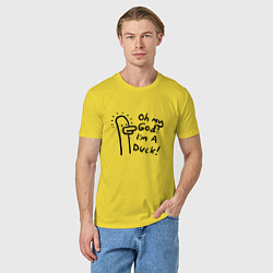 Футболка хлопковая мужская Oh my god, im duck - joke, цвет: желтый — фото 2