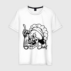 Футболка хлопковая мужская Chef skull, цвет: белый