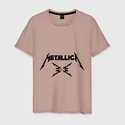 Футболка хлопковая мужская Metallica, цвет: пыльно-розовый
