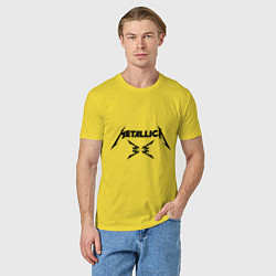 Футболка хлопковая мужская Metallica, цвет: желтый — фото 2