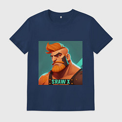 Футболка хлопковая мужская Рыжий хулиган, цвет: тёмно-синий