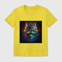 Футболка хлопковая мужская Сила огня, цвет: желтый