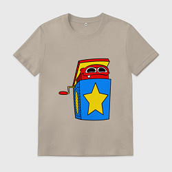 Футболка хлопковая мужская Бокси буу - project, цвет: миндальный