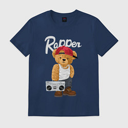 Футболка хлопковая мужская Rapper bear, цвет: тёмно-синий