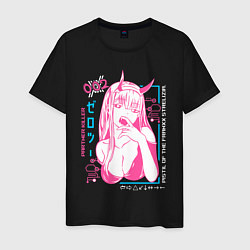 Футболка хлопковая мужская Zero Two anime, цвет: черный