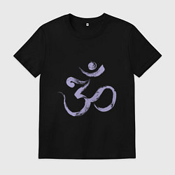 Футболка хлопковая мужская Ом мантра, цвет: черный