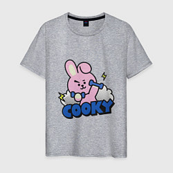 Футболка хлопковая мужская Cooky BT21 Jungkook, цвет: меланж