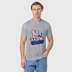 Футболка хлопковая мужская Cooky BT21 Jungkook, цвет: меланж — фото 2