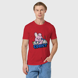 Футболка хлопковая мужская Cooky BT21 Jungkook, цвет: красный — фото 2