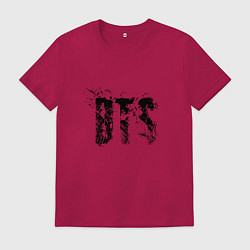 Футболка хлопковая мужская BTS logo, цвет: маджента