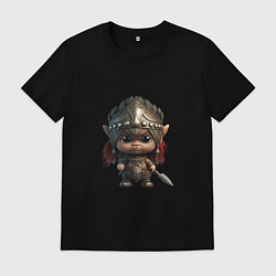 Футболка хлопковая мужская Воинственная амазонка, цвет: черный
