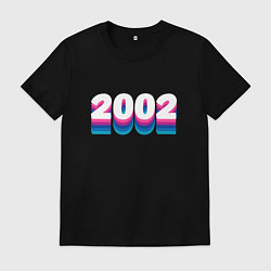 Футболка хлопковая мужская Made in 2002 vintage art, цвет: черный