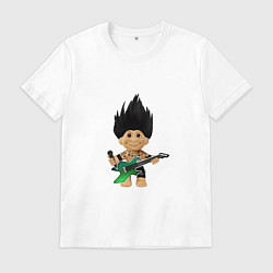 Мужская футболка Панк рок тролль с гитарой и микрофоном