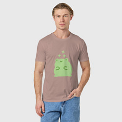 Футболка хлопковая мужская Лягушка Kawaii, цвет: пыльно-розовый — фото 2