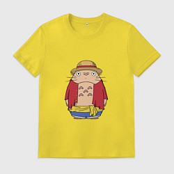 Футболка хлопковая мужская Totoro Luffy, цвет: желтый