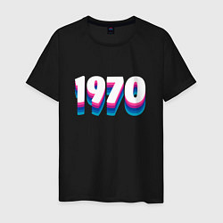 Футболка хлопковая мужская Made in 1970 vintage art, цвет: черный