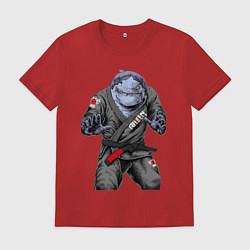 Футболка хлопковая мужская Акула bjj, цвет: красный