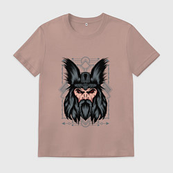 Футболка хлопковая мужская Odin art, цвет: пыльно-розовый