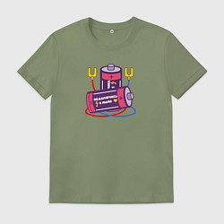 Футболка хлопковая мужская Подключись к маме, цвет: авокадо