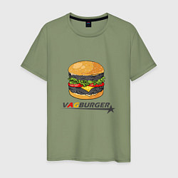 Футболка хлопковая мужская VAGburger tyres, цвет: авокадо